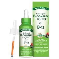 B Complex Liquid Plus B-12 Natural Berry Flavor 2 oz Pack of 2 D388573
