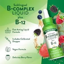 B Complex Liquid Plus B-12 Natural Berry Flavor 2 oz Pack of 2 D388573