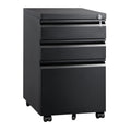 3 Drawer Mobile File Cabinet with Lock, Black R5423