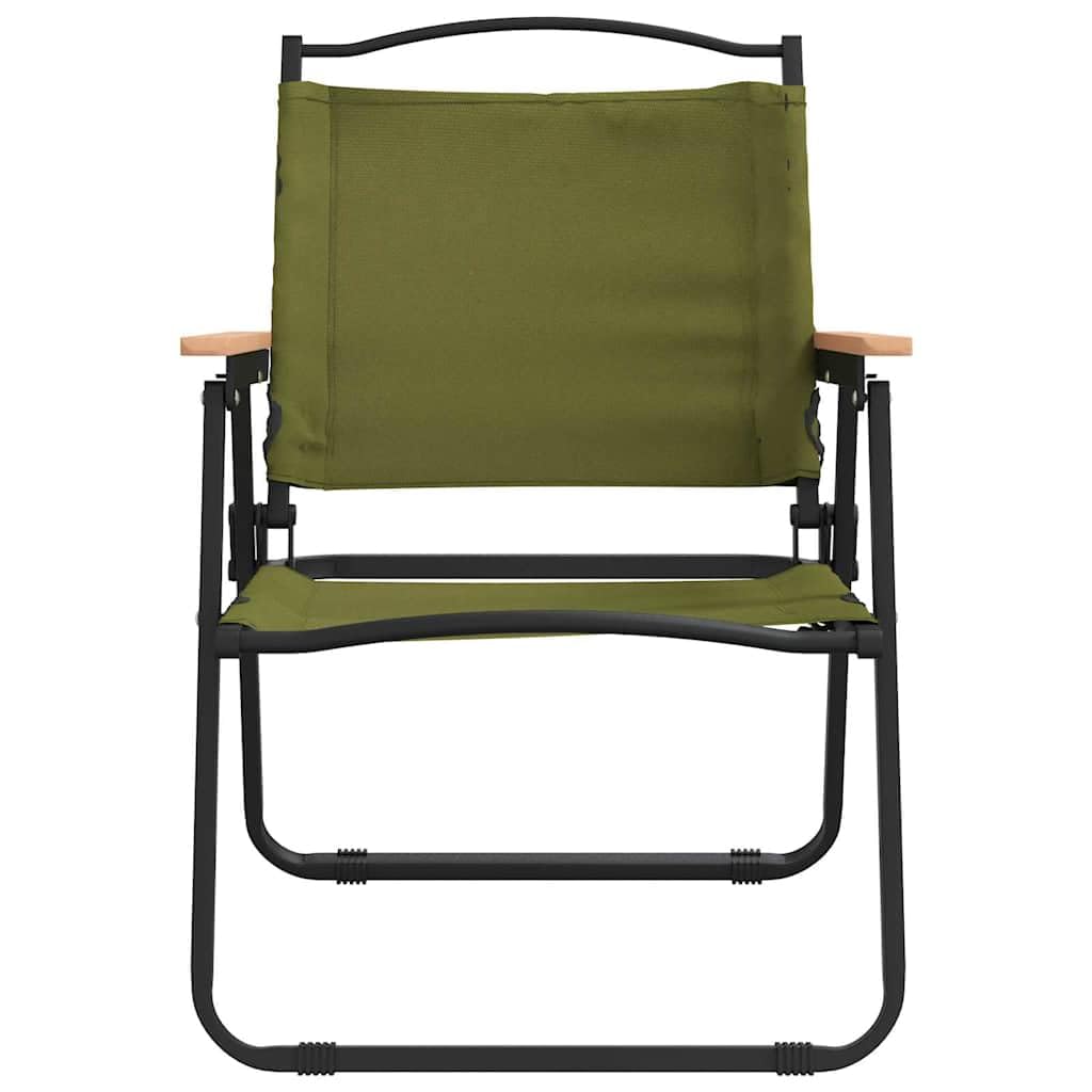 Foldable Camping Chairs 2 Pack Green Oxford Fabric E73732