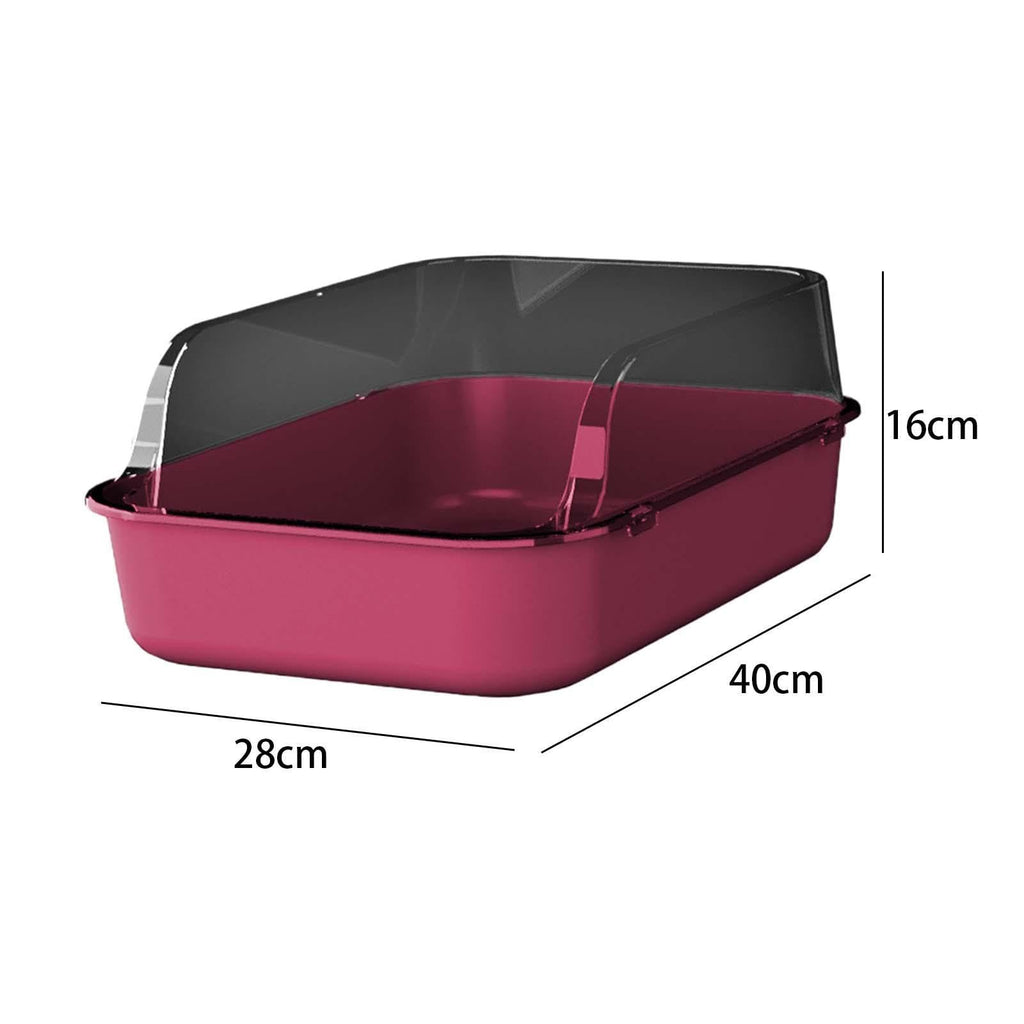 Open Top Sifting Litter Box High Sided Portable Semi Enclosed Pink Z8467