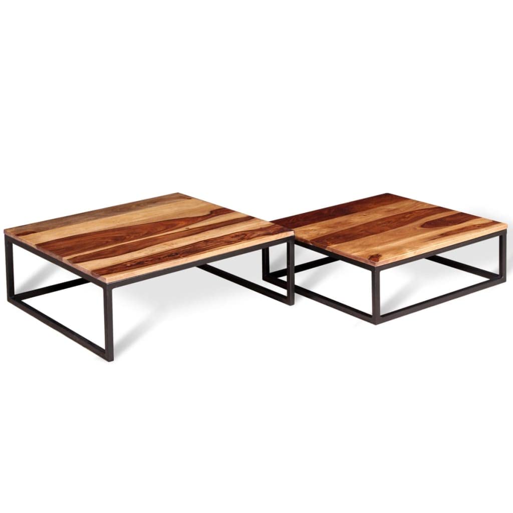 Solid Sheesham Wood Nesting Coffee Table Set F1947