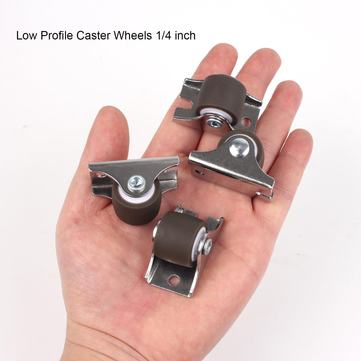 1 Inch Low Profile TPE Rubber Fixed Caster Wheels Set of 4 O3429