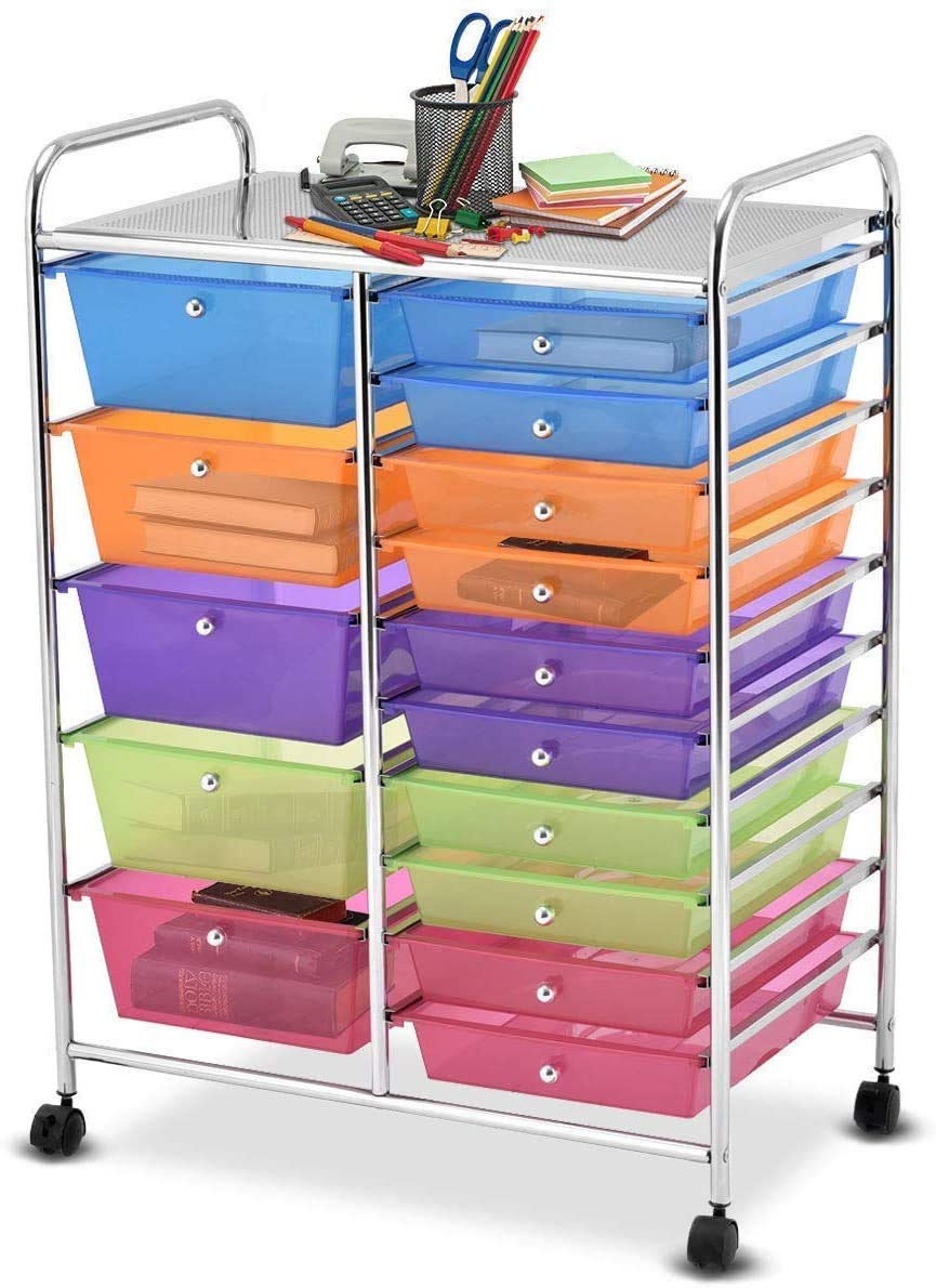 15 Drawer Rolling Storage Cart with Wheels K44092
