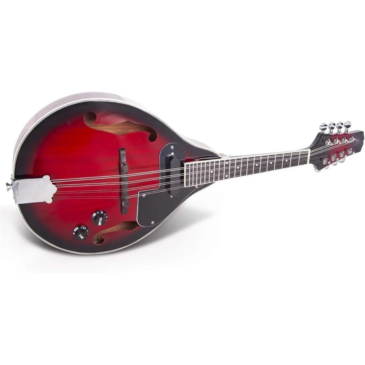 Acoustic Electric Mandolin Instrument Vintage Red Sunburst Mahogany Wood C7694