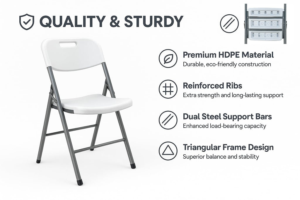 White Folding Chair Set of 50 I838805