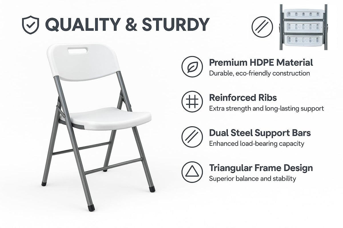 White Folding Chair Set of 50 I838805
