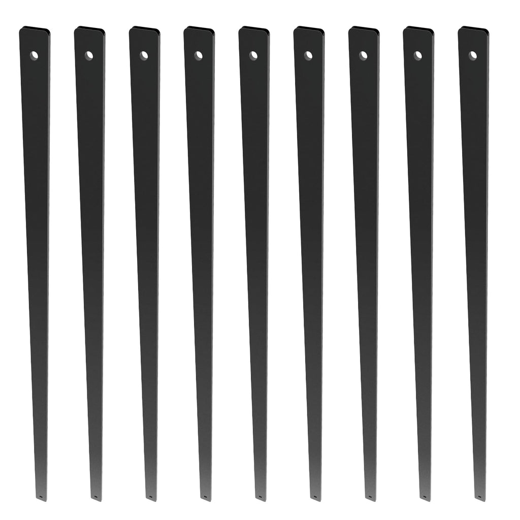 29.5"x1" Flat Aluminum Alloy 51 Pack Satin Black Metal Balusters C606
