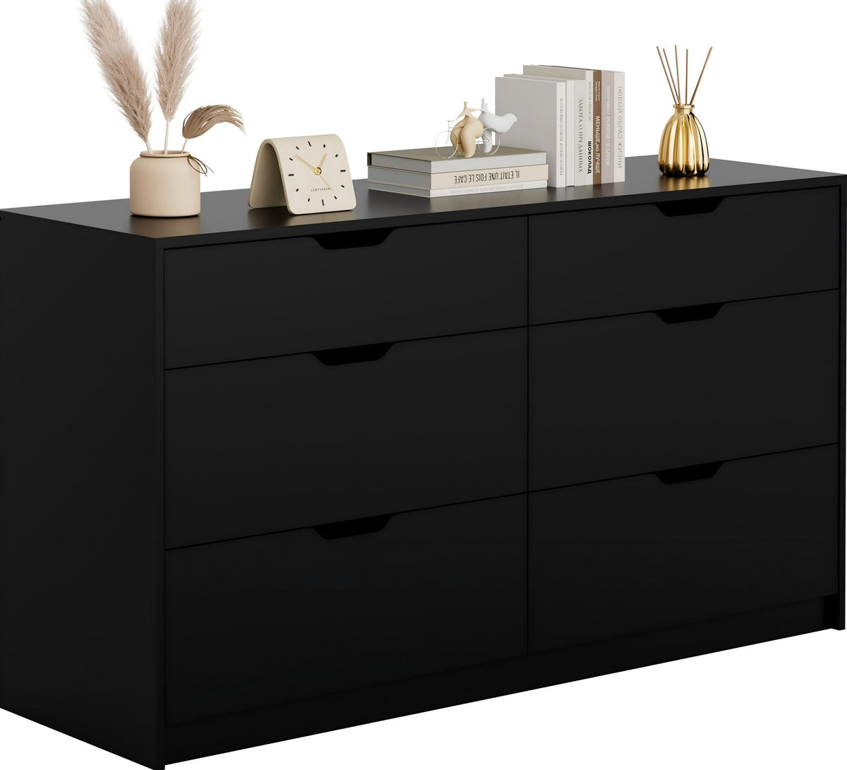 Black 6 Drawer Dresser K52725
