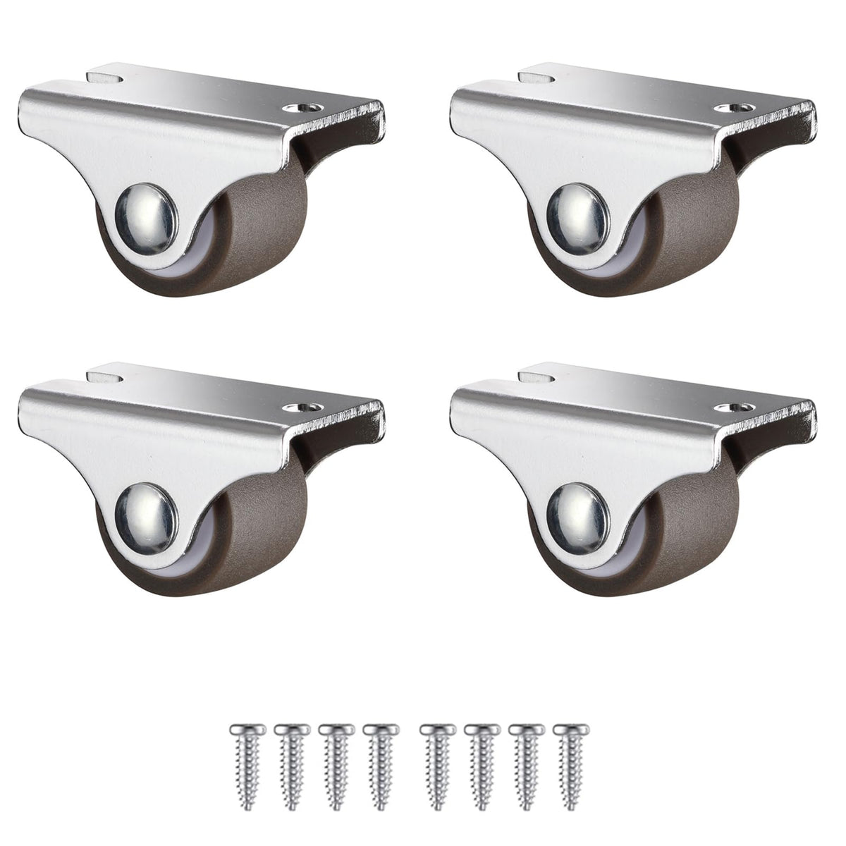 1 Inch Low Profile TPE Rubber Fixed Caster Wheels Set of 4 O3429