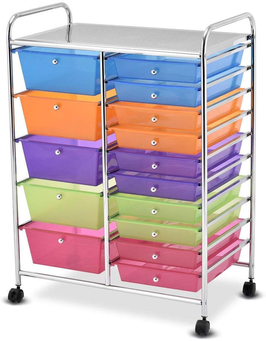15 Drawer Rolling Storage Cart with Wheels K44092