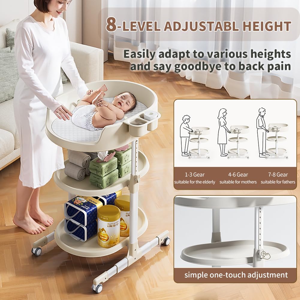 Portable Baby Diaper Changing Station with Storage Drawers L432554