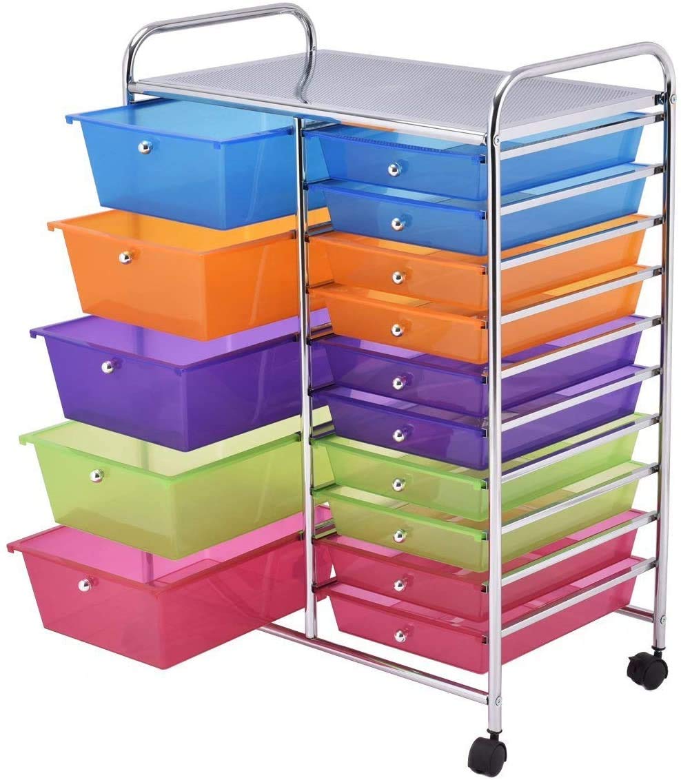 15 Drawer Rolling Storage Cart with Wheels K44092