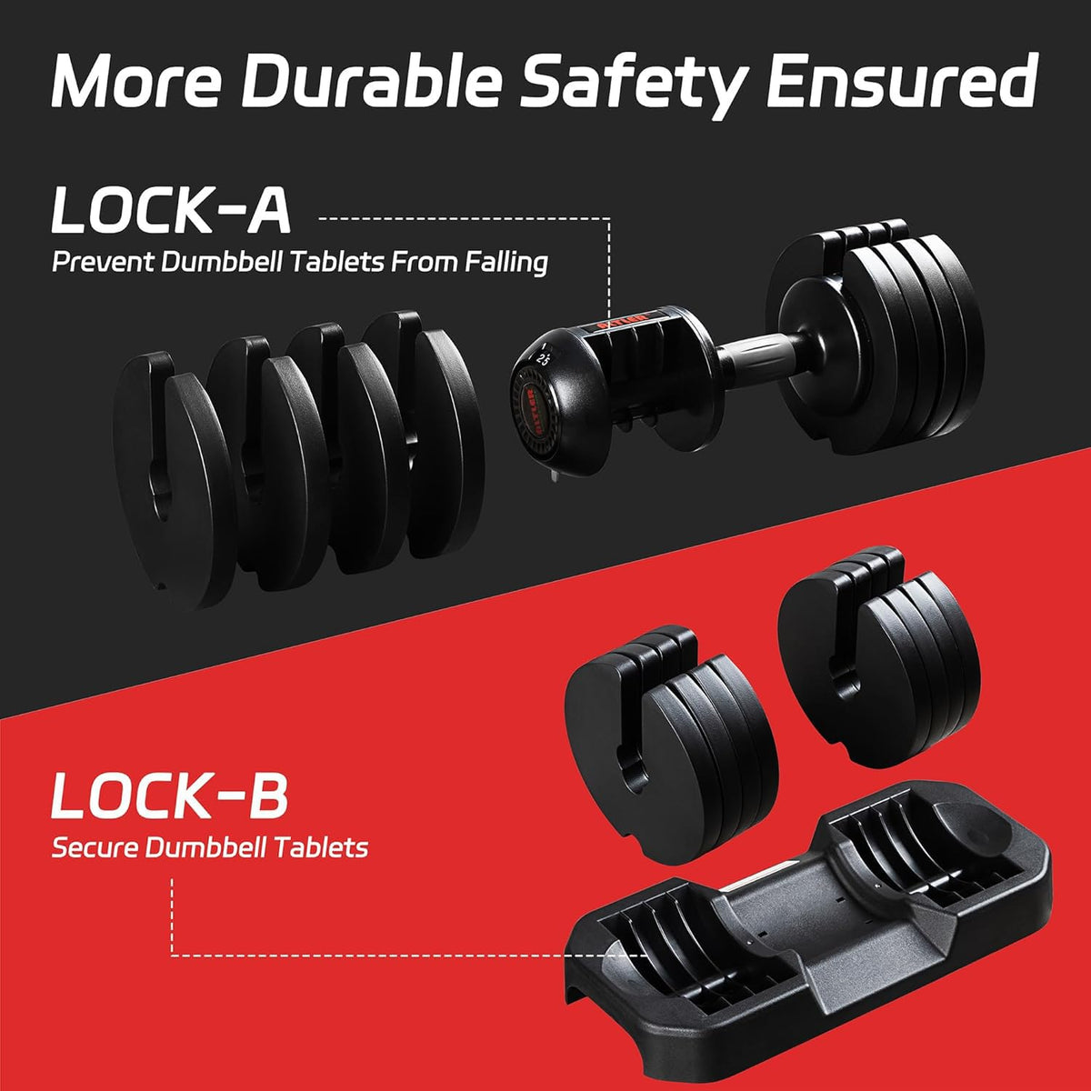 Adjustable Dumbbell Set with Tray K1043