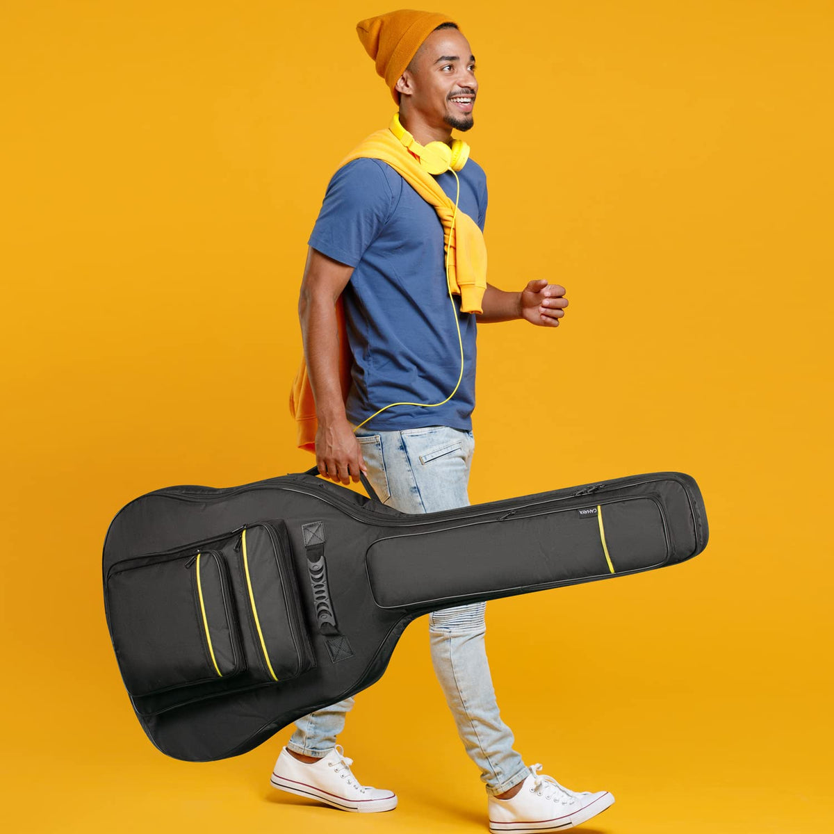 44 Inch Guitar Bag Multi-pockets 0.47in Thick Padding Water Resistent Gig Bag Y85321
