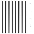 29.5"x1" Flat Aluminum Alloy 51 Pack Satin Black Metal Balusters C606