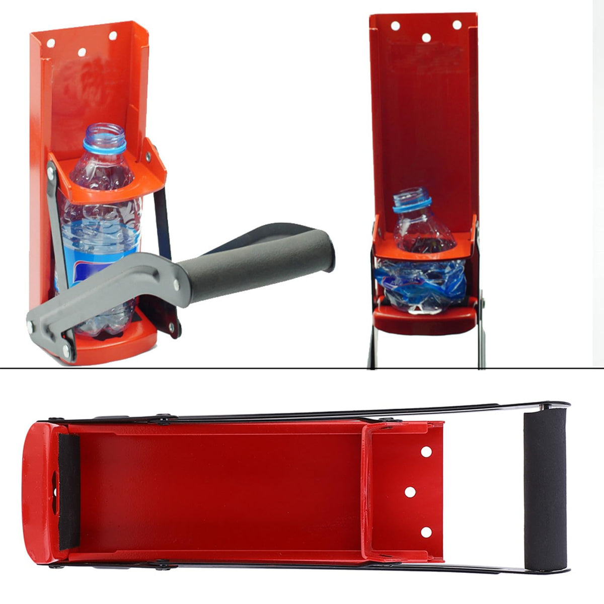 Heavy Duty Steel Can Crusher with Easy Grip Rubber Handle Q45528