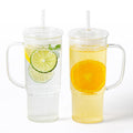 24oz Clear Glass Tumbler with Handle, 2 Pack X7796