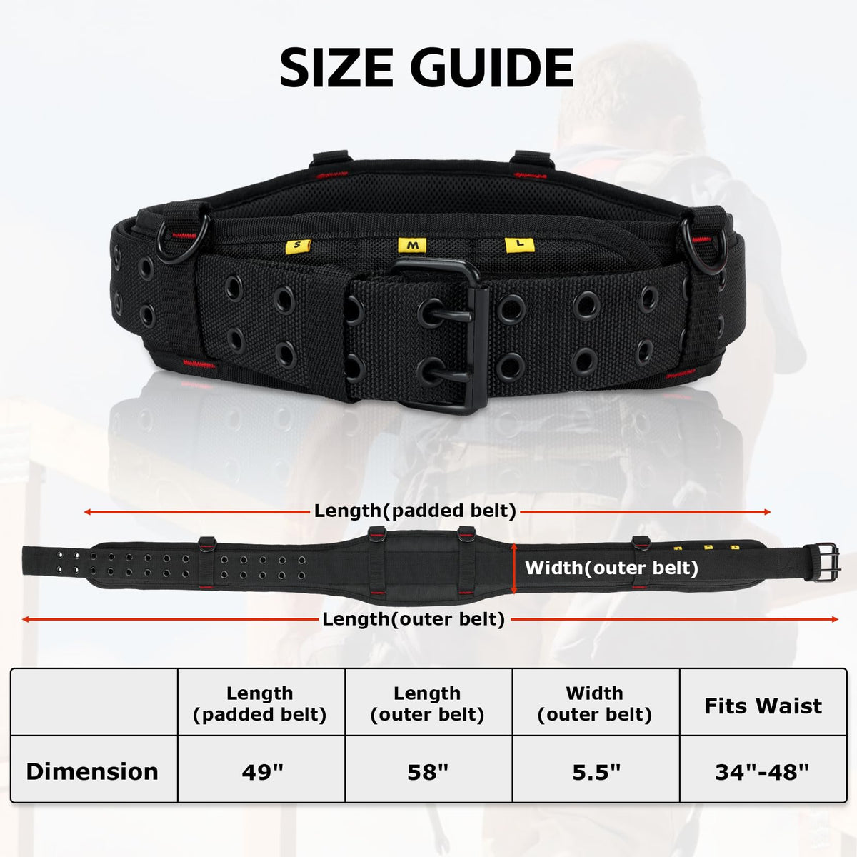 Tool Belt with Suspenders Heavy Duty Carpenter Apron N283912