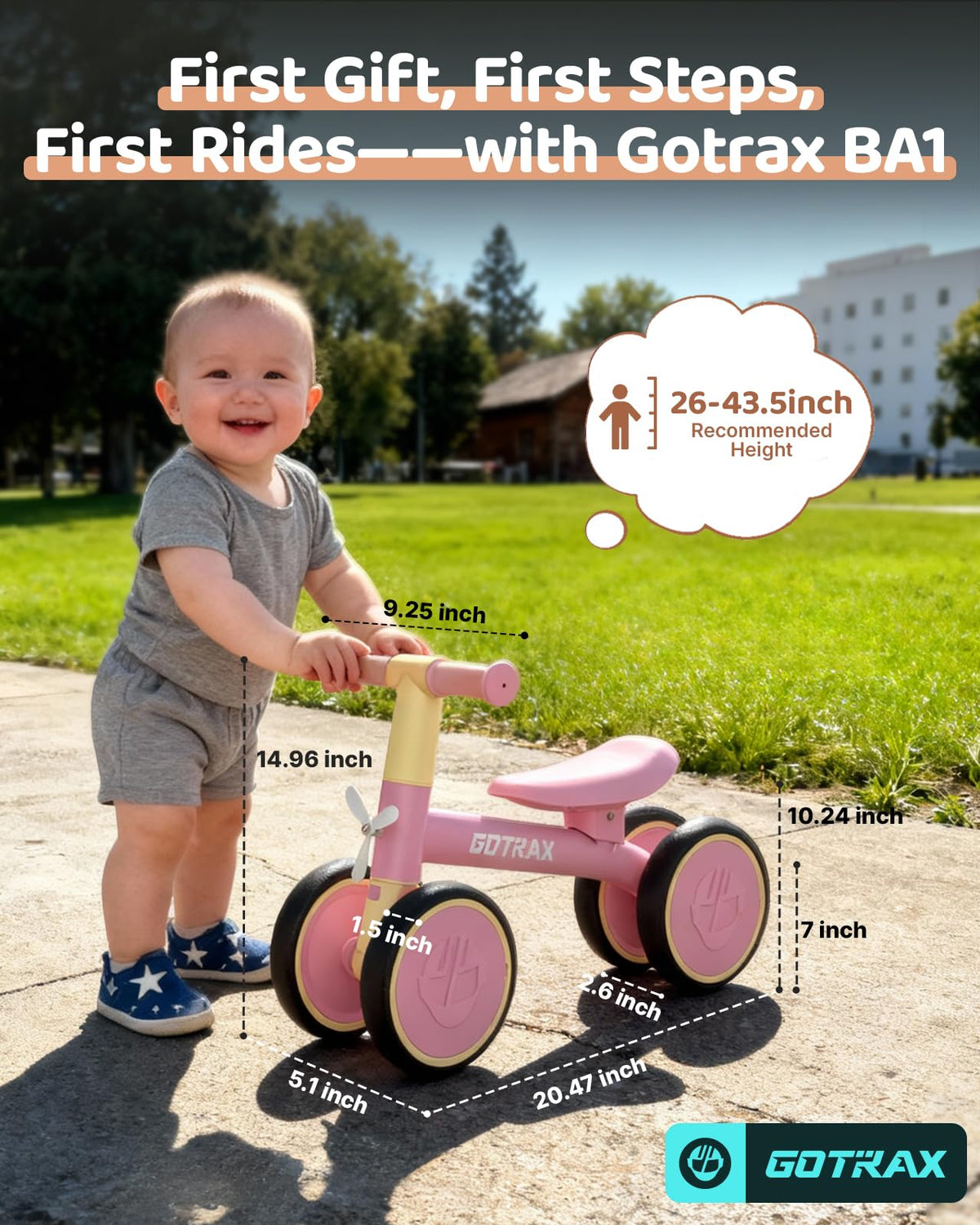 Baby Balance Bike 7" Silent Wheels B384