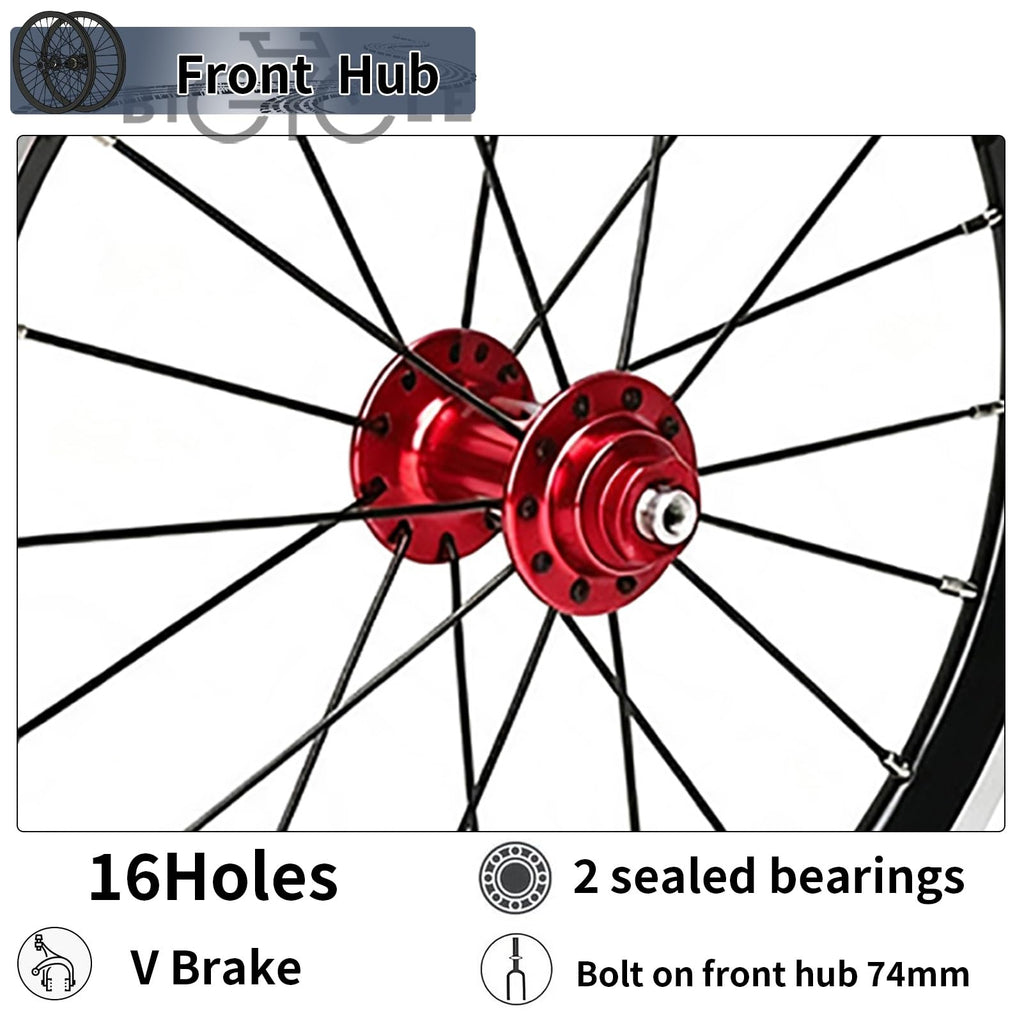 14inch 412 V-Brake Folding Bike Wheelset Z67814