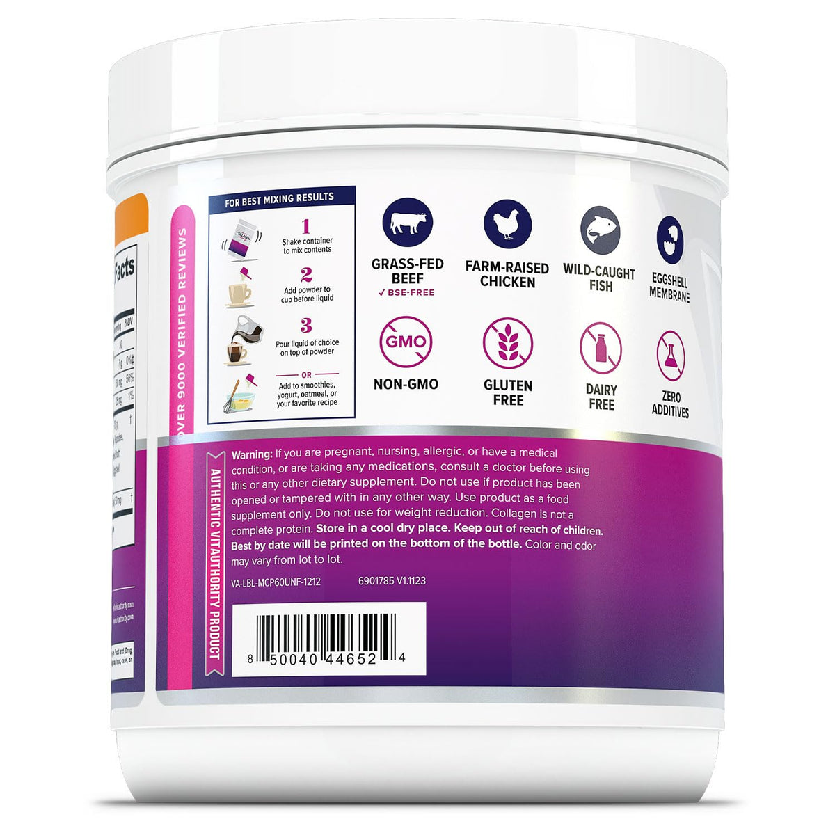 Unflavored Hydrolyzed Multi Collagen Peptides Powder 60 Servings X76744