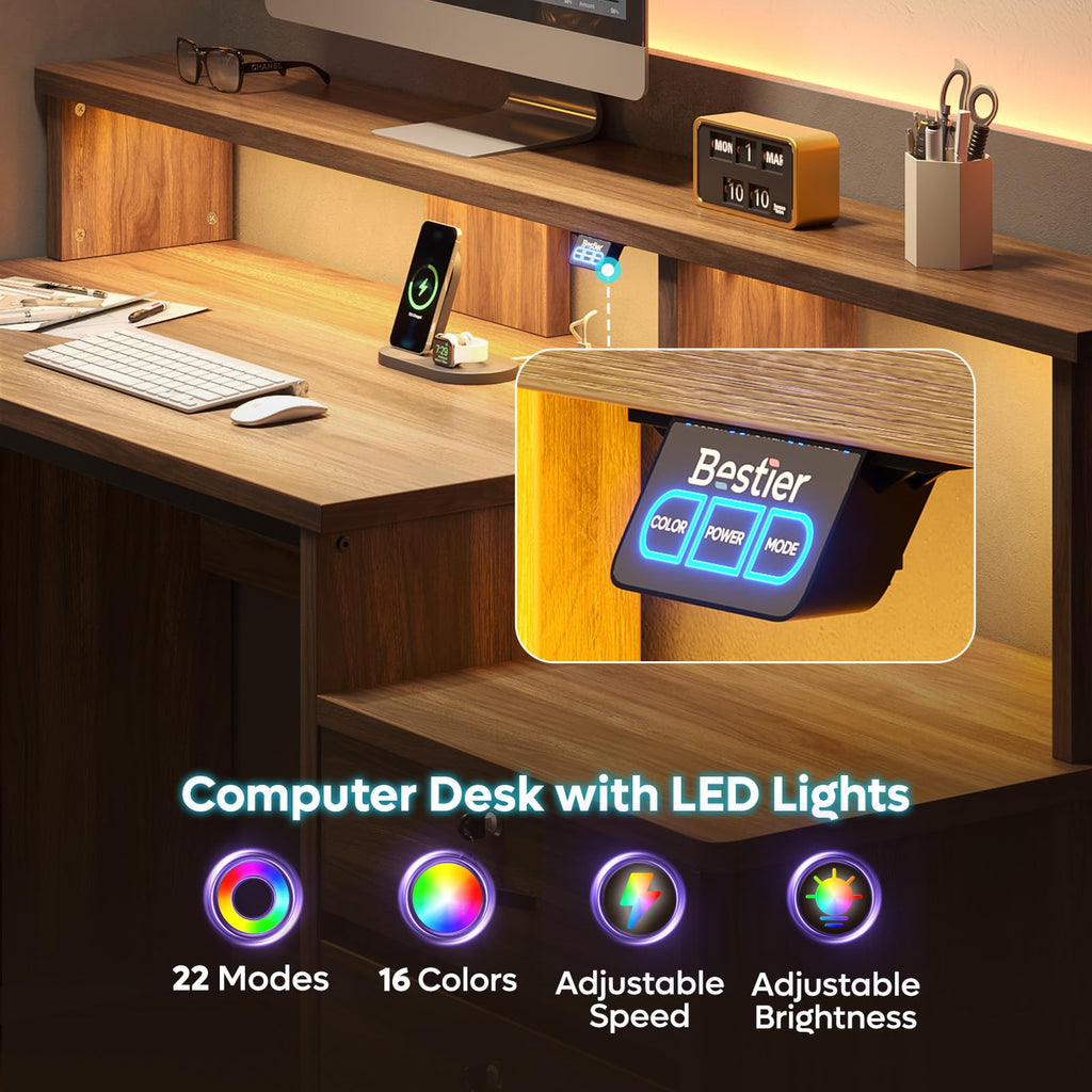 55-Inch Computer Desk with File Drawer D4250