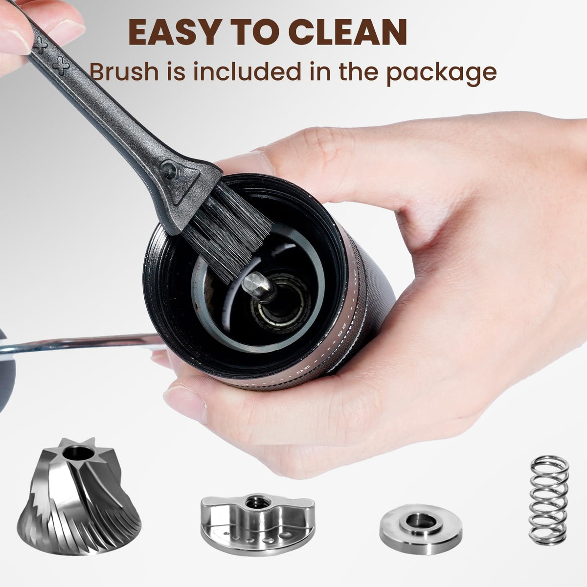 Manual Coffee Grinder with 60 Adjustable Settings, 28g Capacity, Stainless Steel Conical Burr Q8684