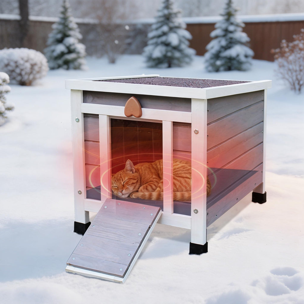 Insulated Outdoor Cat House with Liner W118156