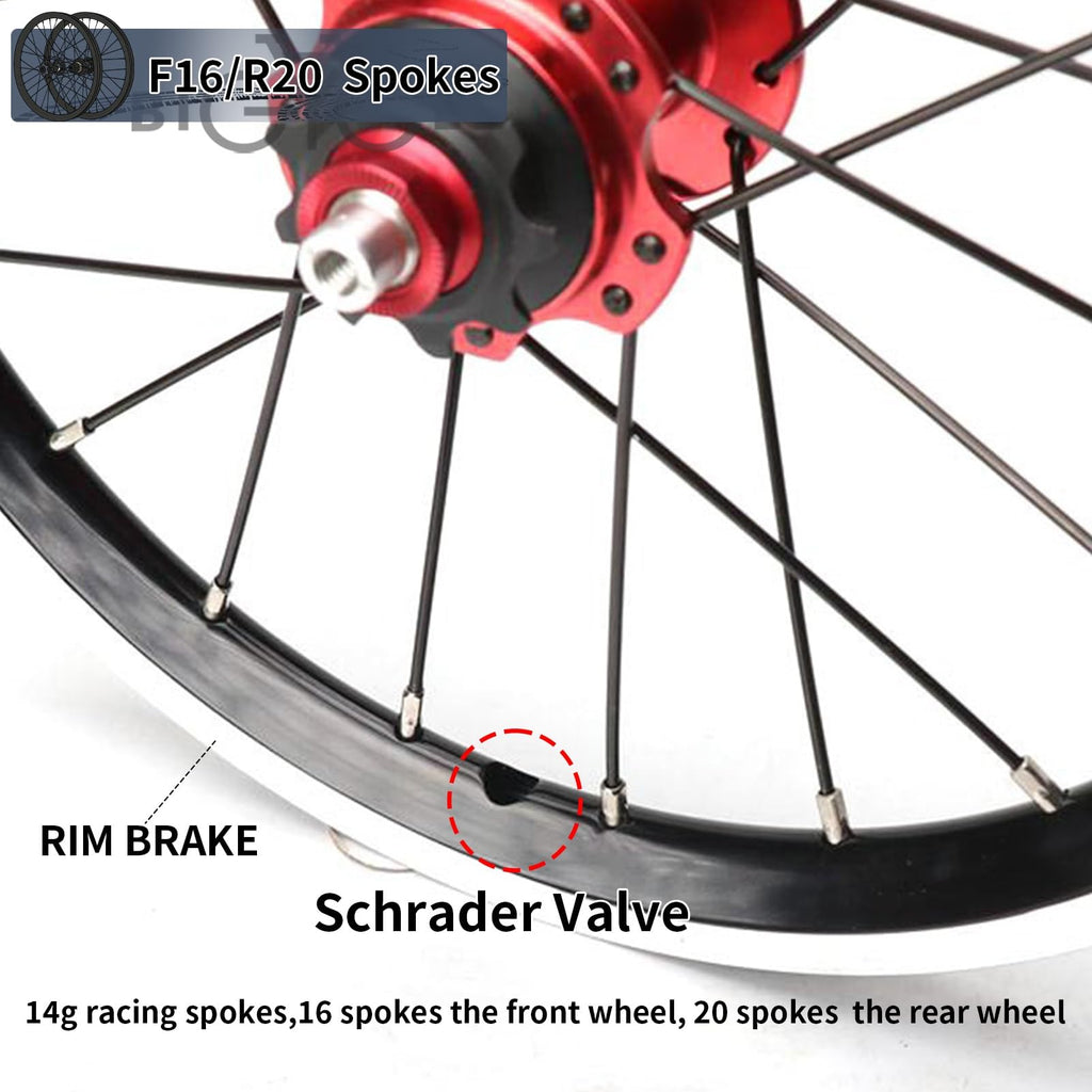 14inch 412 V-Brake Folding Bike Wheelset Z67814