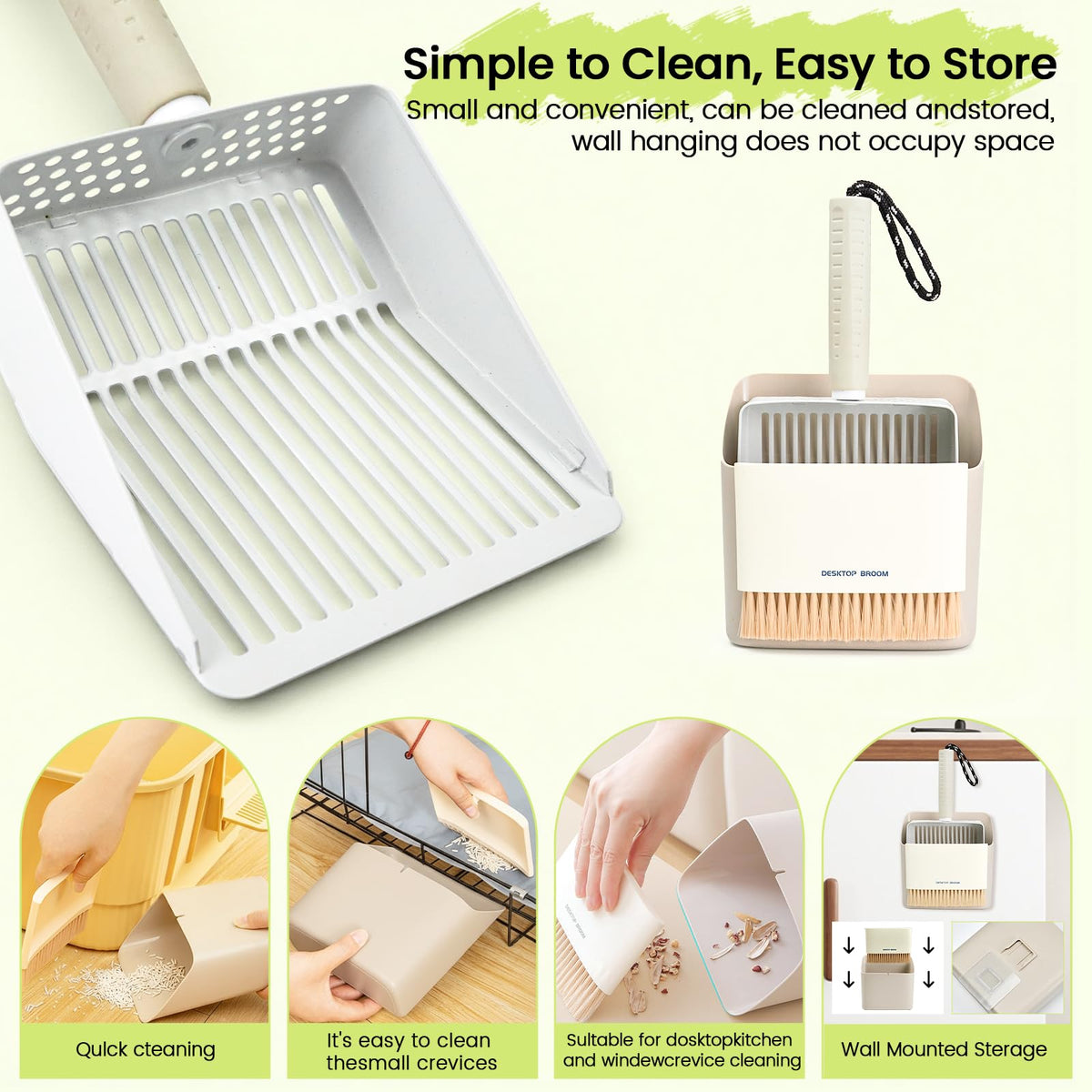 Stainless Steel Cat Litter Scoop with Holder W5363