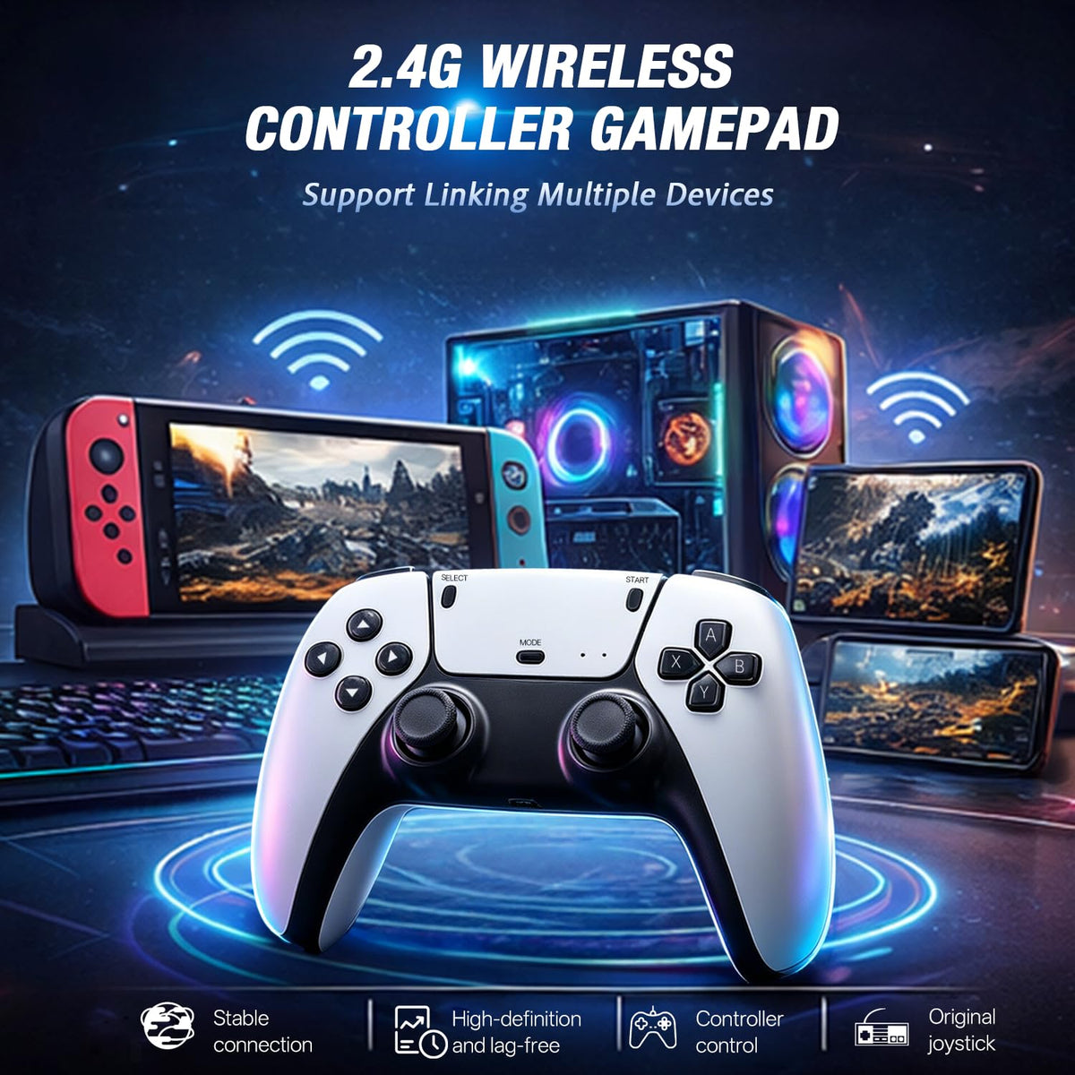 Wireless Retro Game Console with 4K Output and 2.4G Controllers 128GB O934