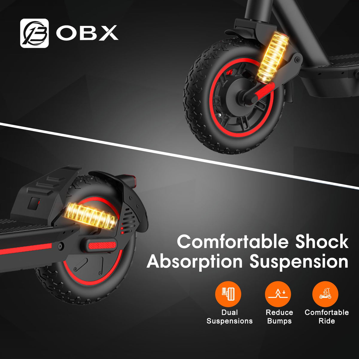 1200W Motor 10" Off-Road Pneumatic Tire Electric Scooter M6452