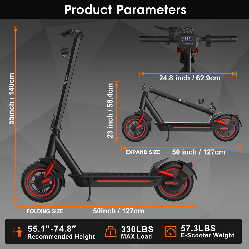1200W Motor 10" Off-Road Pneumatic Tire Electric Scooter M6452