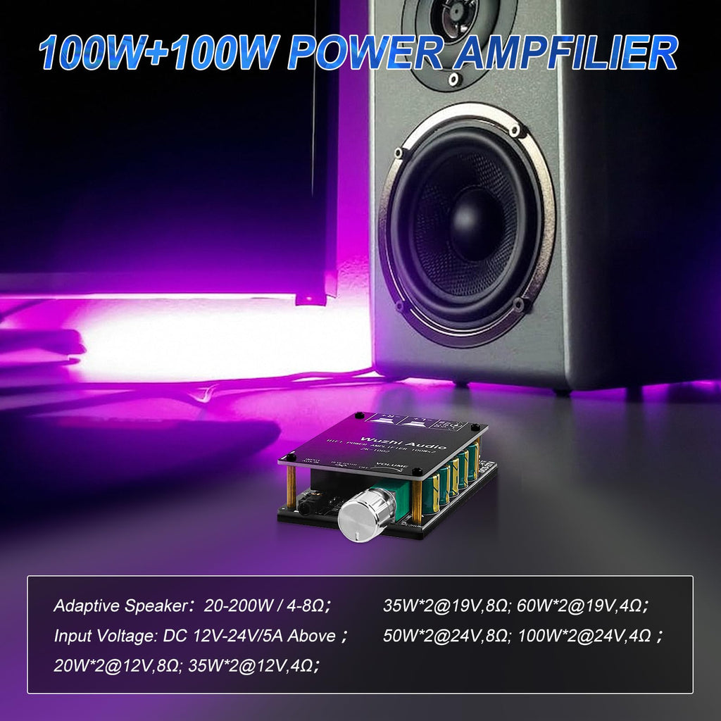 Bluetooth 5.0 Audio Amplifier Board 100W x 2 2.0 Channel Mini Amp B434630