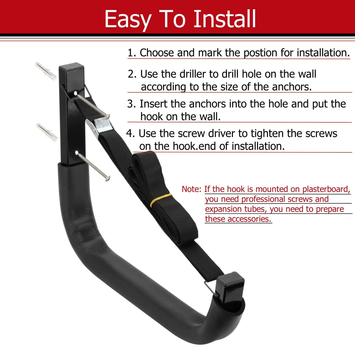Wall Mount Kayak Storage Hooks U95644