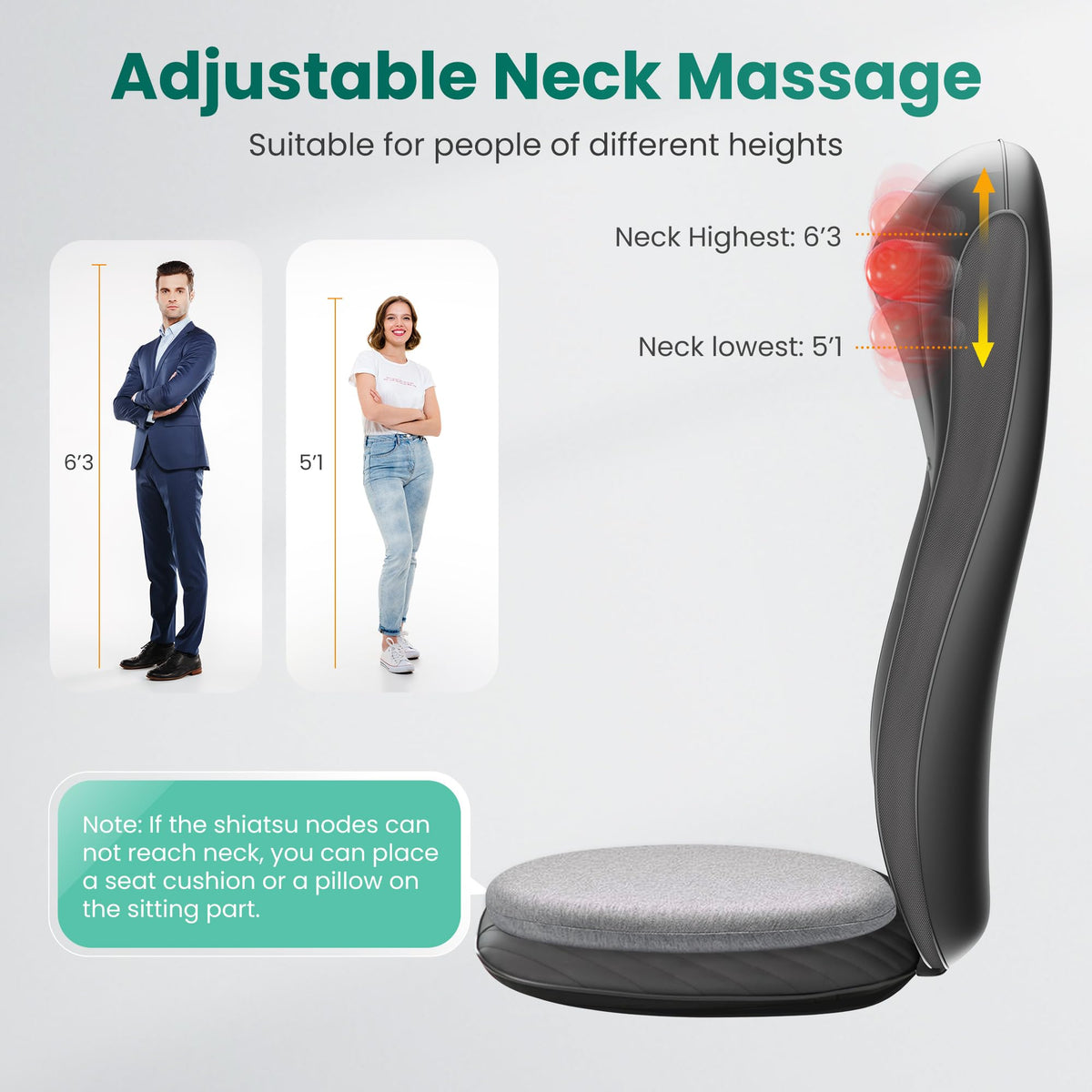 Shiatsu Neck Back Massager with Heat B40545