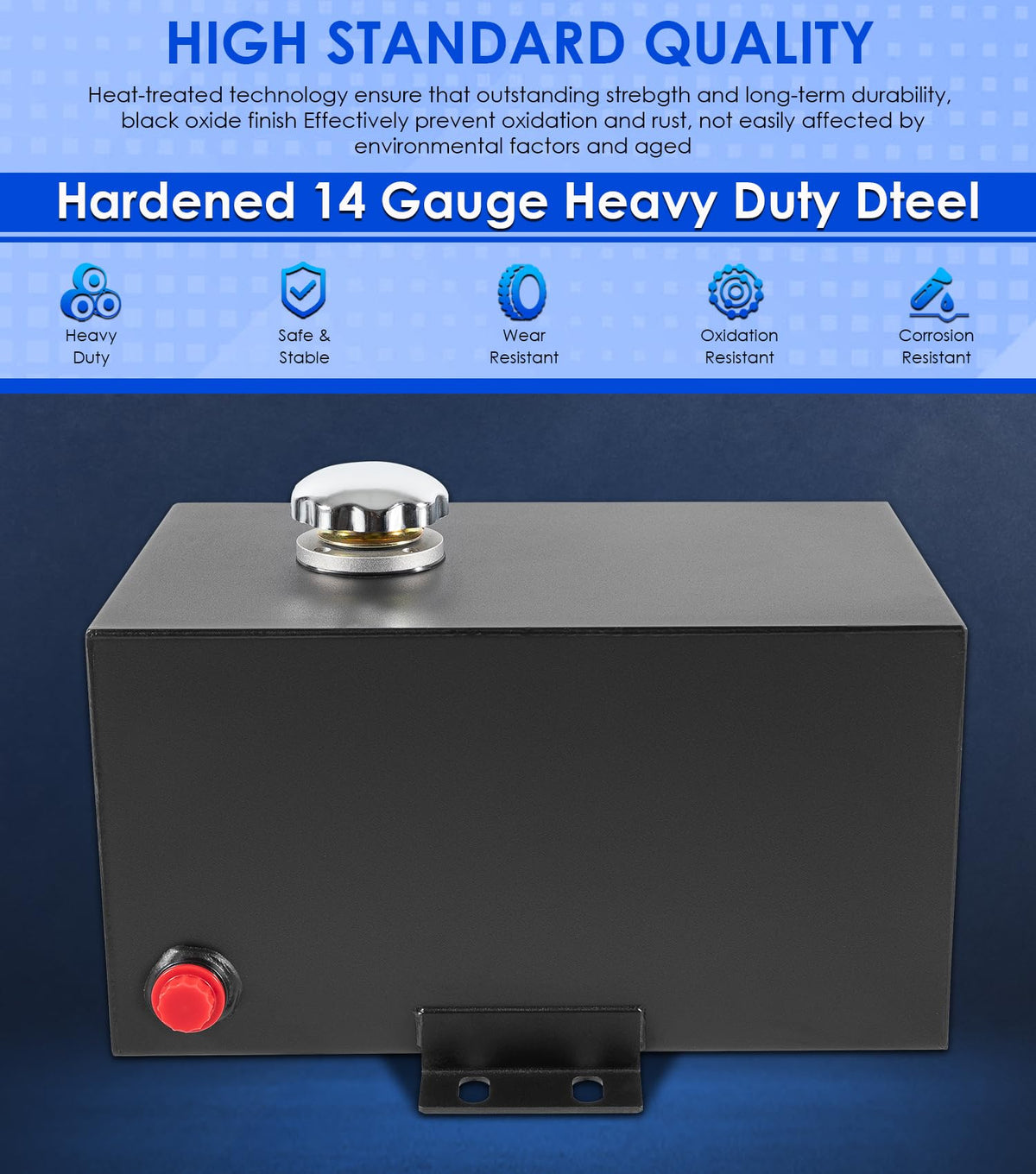 5 Gallon 14 Gauge Steel Hydraulic Fluid Reservoir Tank O1341