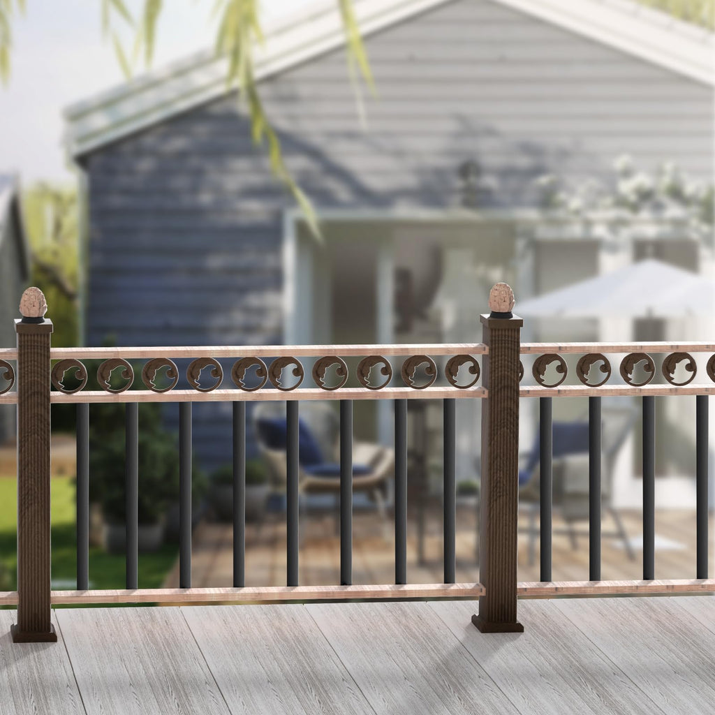 29.5"x1" Flat Aluminum Alloy 51 Pack Satin Black Metal Balusters C606