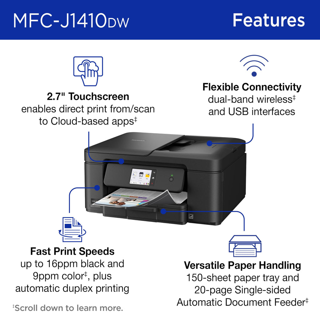 Wireless Color Inkjet All-in-One Printer with Touchscreen and Automatic Duplex Printing A658