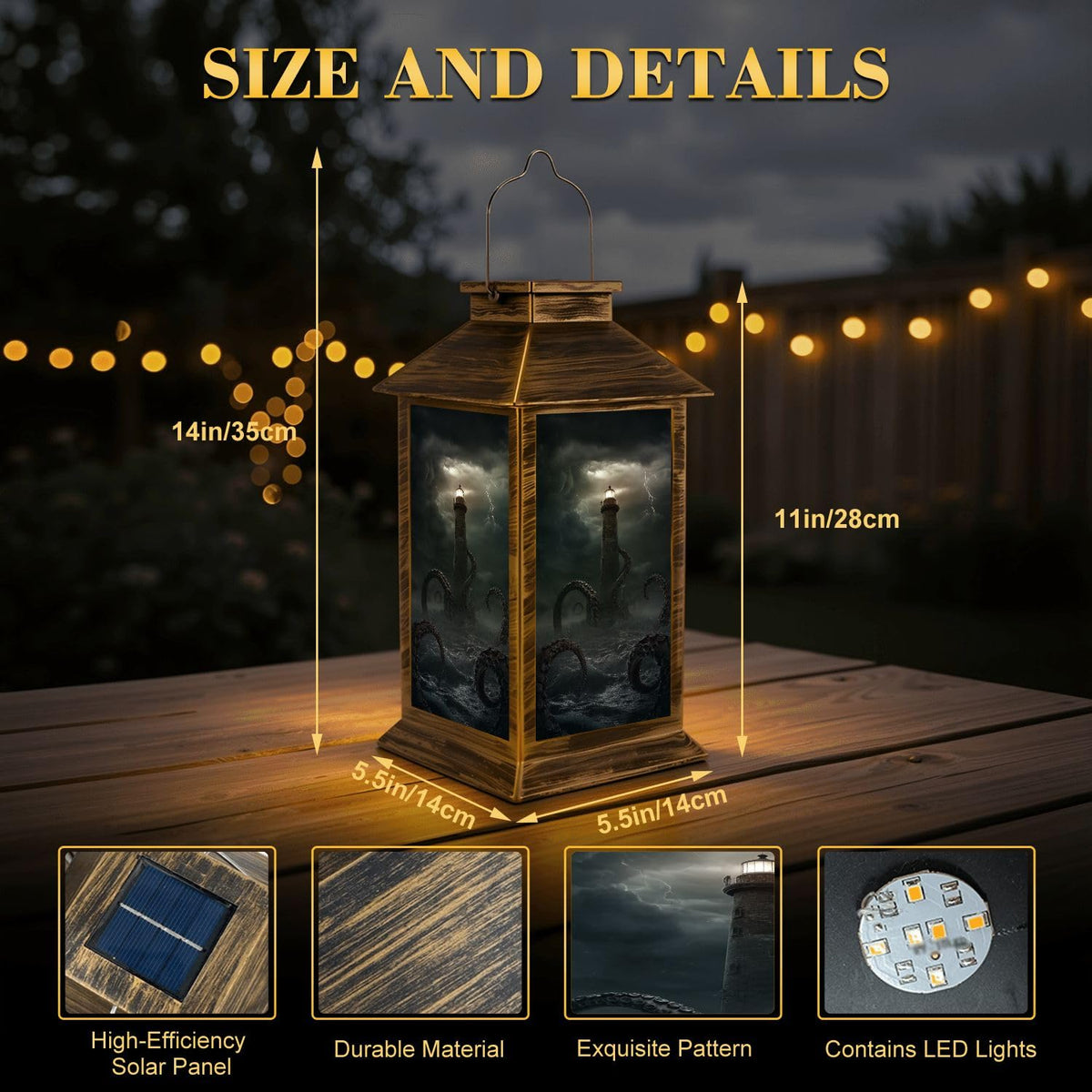 Waterproof Solar Powered Outdoor Hanging Lantern P965