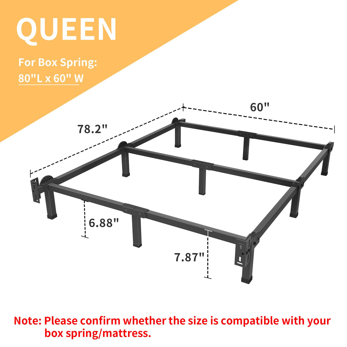 Queen 8 Inch Metal Bed Frame B4610