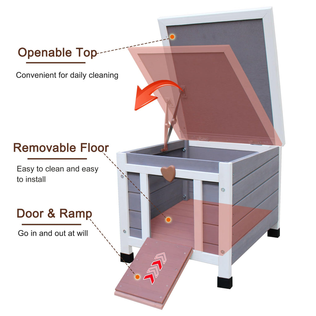 Insulated Outdoor Cat House with Liner W118156