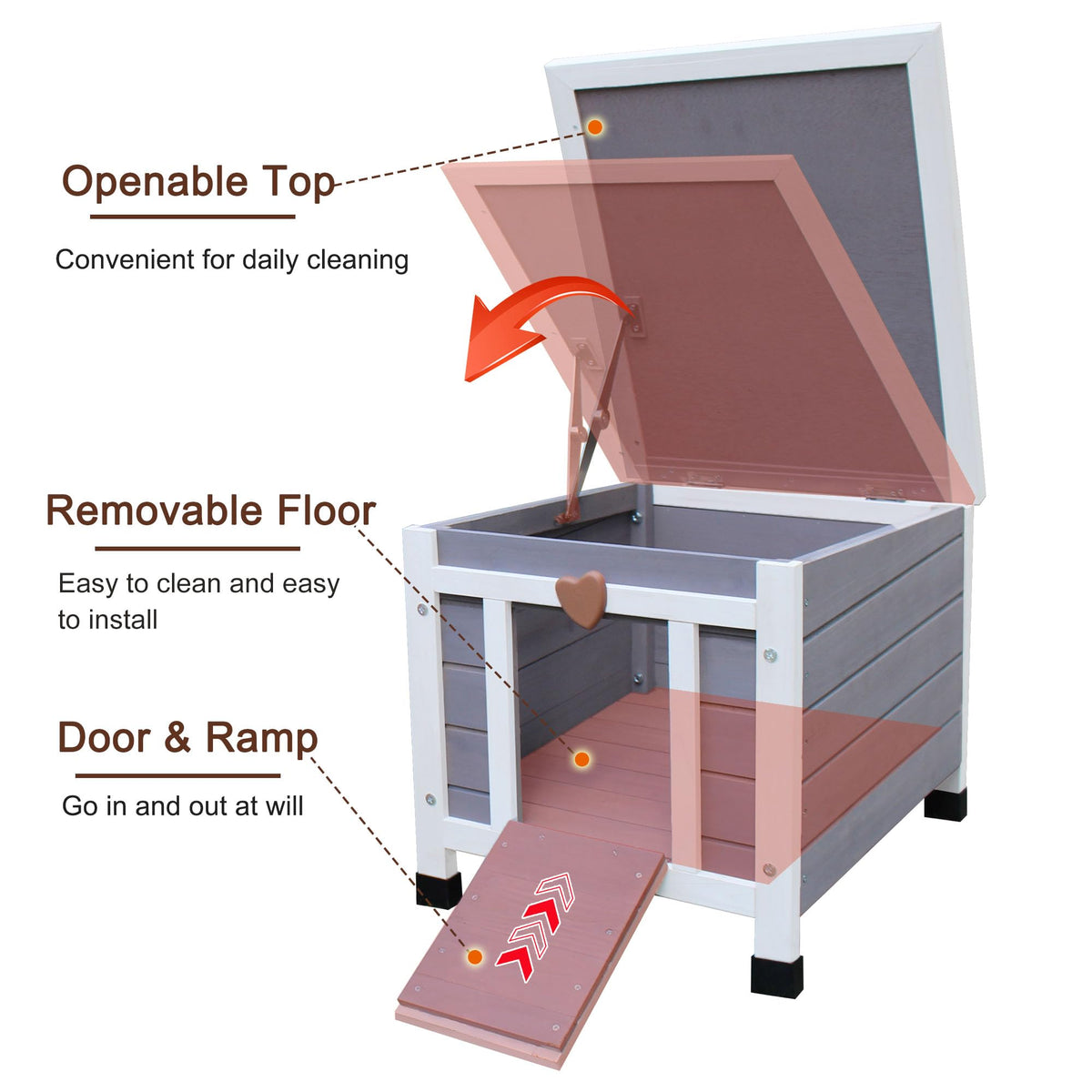 Insulated Outdoor Cat House with Liner W118156