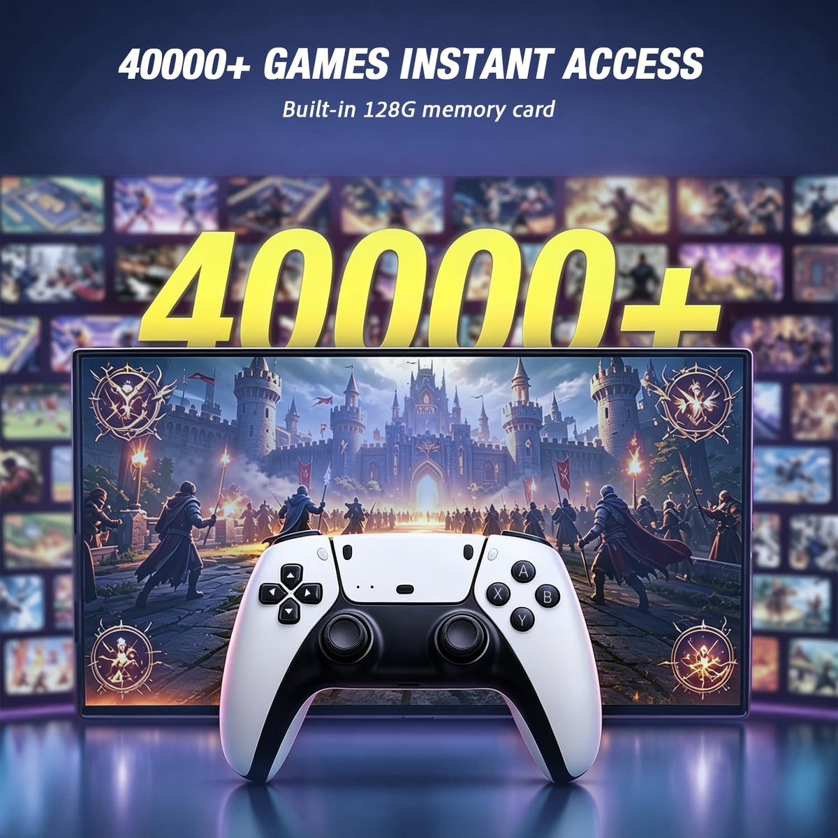 Wireless Retro Game Console with 4K Output and 2.4G Controllers 128GB O934