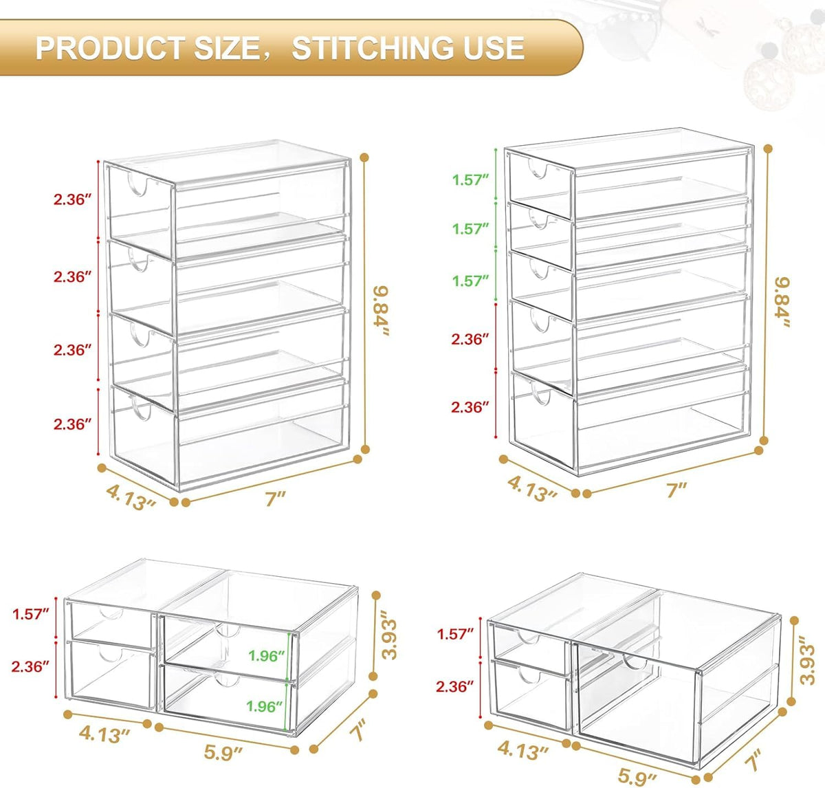 Acrylic 16-Drawer Storage & Makeup Organizer L26237