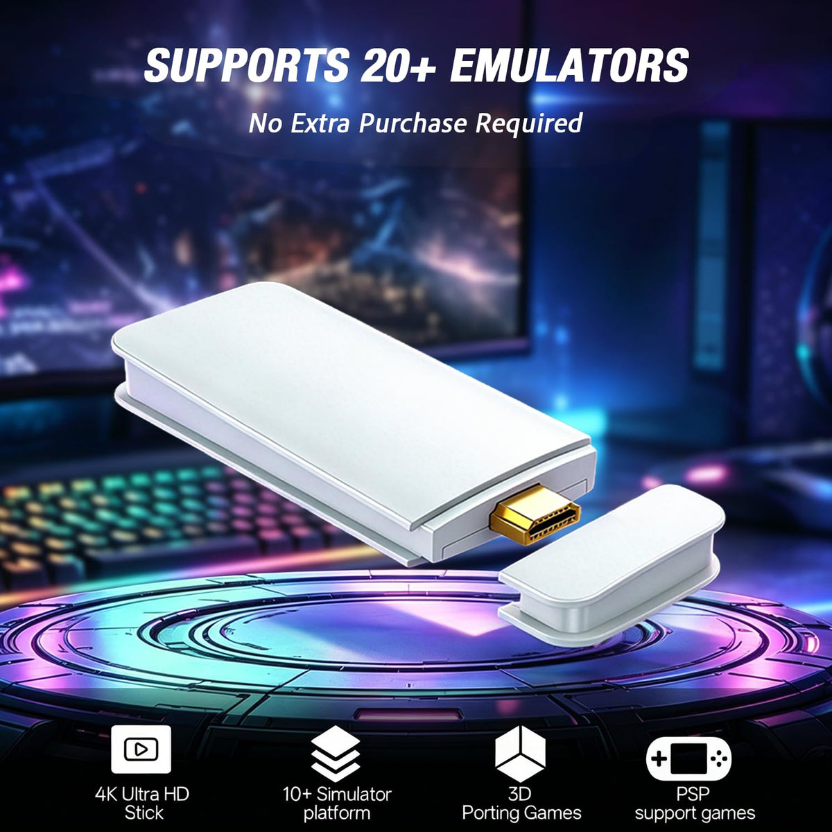 Wireless Retro Game Console with 4K Output and 2.4G Controllers 128GB O934