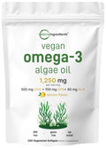 Vegan Omega 3 Algae Oil 240 Veggie Softgels DHA 500mg DPA 100mg Lemon Flavored T4243