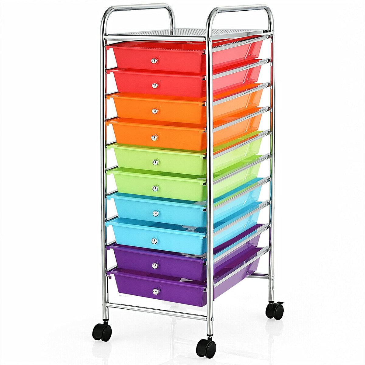 10 Drawer Rolling Storage Cart with Metal Frame Z83163