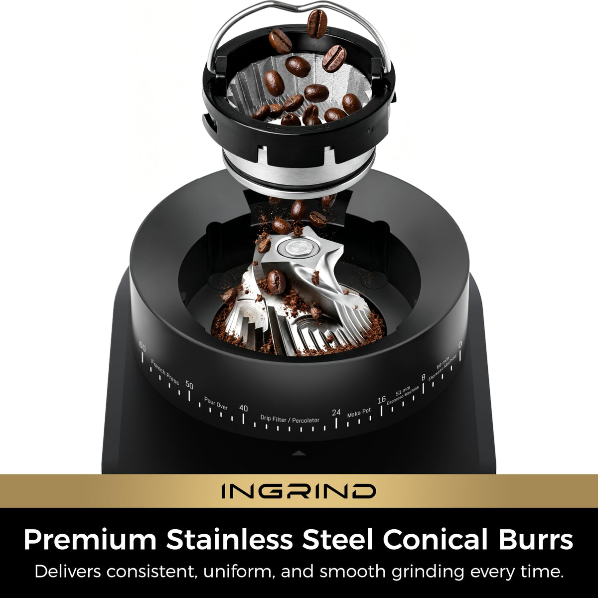 Espresso Machine with Conical Burr Coffee Grinder M8426